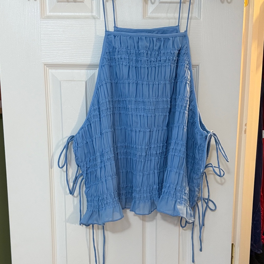 Abercrombie & Fitch Light Blue Ruched Tank Top